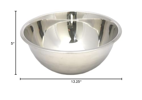 Chef Craft Brushed Mixing Bowl, 8-Quart, Stainless Steel