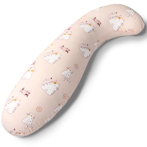 35" Kids Body Pillow with Cute Kitten Cover - Washable & Soft