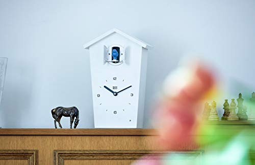 Modern Cuckoo Clock with 12 Natural Bird Songs and Pendulum