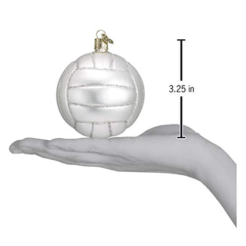 Handcrafted Glass Blown Volleyball Christmas Tree Ornament - Holiday Decoration
