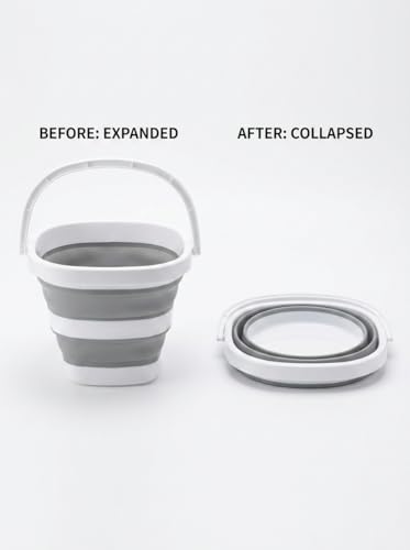 5L Collapsible Water Bucket with Handle - Leak-Proof & Portable for Camping, Gardening, and Outdoor Use