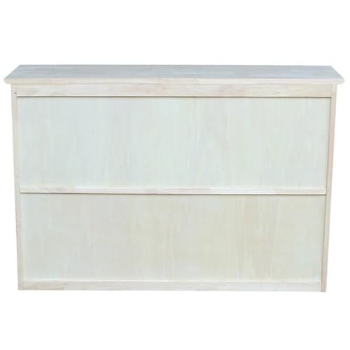 Solid Wood Hutch with Fixed Shelf, Unfinished Butcher Block Surface