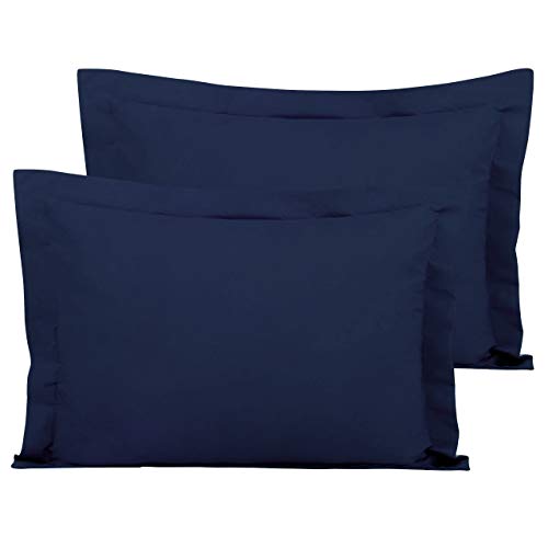 Microfiber Standard Pillow Shams Set of 2 - Navy Blue Envelope Closure
