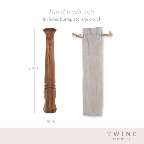 Acacia Wood Cocktail Muddler for Mojitos & Juleps with Storage Pouch