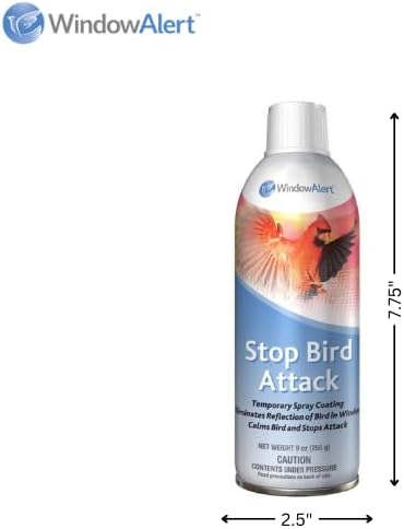 WindowAlert Bird Repellent Spray - 9oz Temporary Coating Eliminates Window Reflections - Made in the USA