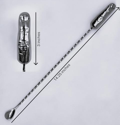 Stainless Steel Life-Size Finger Cocktail Stirrer - Funny Bar Tool, 36cm