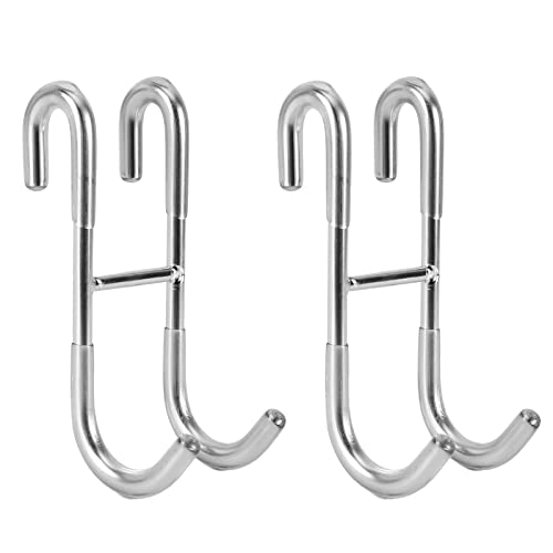 Stainless Steel Over-the-Door Shower Hooks for Frameless Glass, 2-Pack