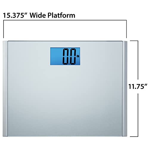 Digital Bathroom Scale with 440-lb Capacity & Step-On Technology