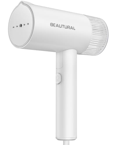 BEAUTURAL Portable Travel Garment Steamer for Clothes - 1000W White