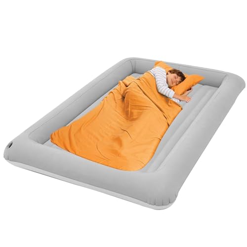 Portable Inflatable Kids Air Mattress with Safety Walls for Travel