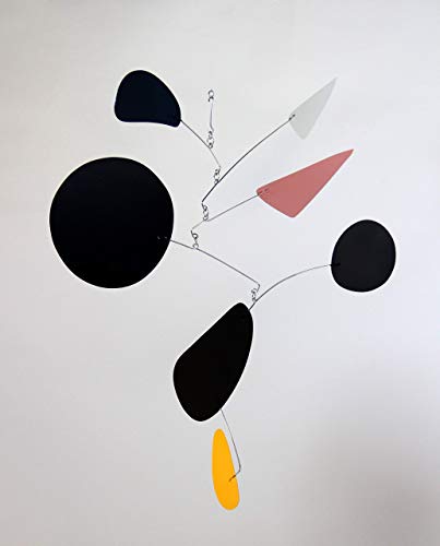Blue Moon Hanging Art Mobile, Modern Metal Kinetic Sculpture for Indoor Outdoor