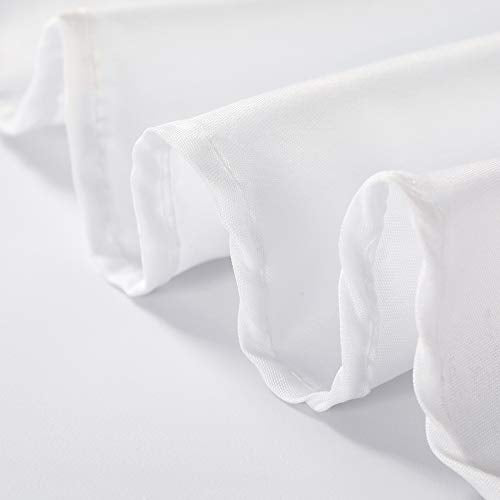 120-Inch Round Polyester Tablecloth, Washable White Table Cover for Events