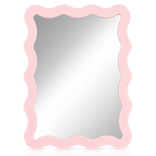 Leinuosen 1 Pcs Magnetic Locker Mirror 5"x7" Real Glass,Pink