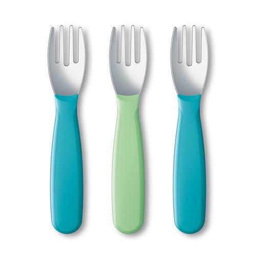 Toddler Stainless Steel Forks 18+ Months, 3-Pack