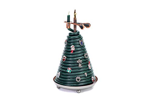 Candle by the Hour Christmas Tree Candle with 14 Charms – 80-Hour Beeswax, Eco-friendly