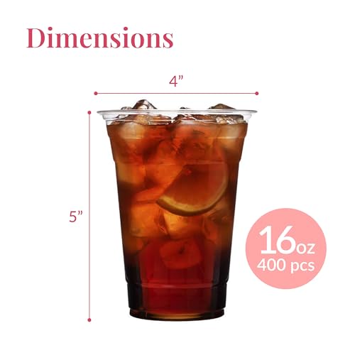 Prestee 400 Clear 16 oz Disposable Plastic Cups - No Lids - Party & Beverageware