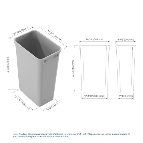 50Qt Plastic Stackable Wastebasket Trash Container 2 Pack Grey