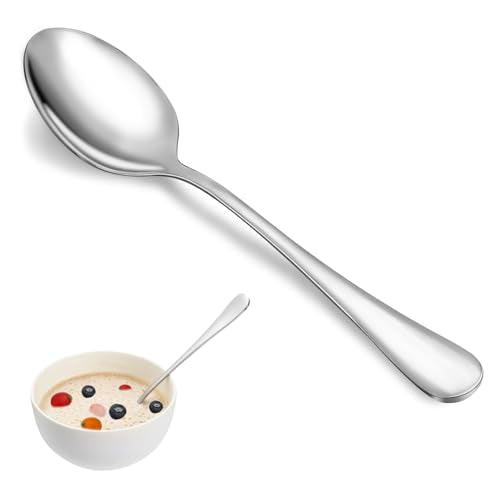 16-Piece Stainless Steel Dinner Spoon Set, 7.3-Inch Mirror Finish Spoons