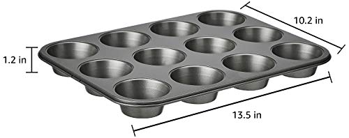 Nonstick 12-Cup Muffin Pan Set - Heavy-Duty Steel Cupcake Tray (2-Pack)