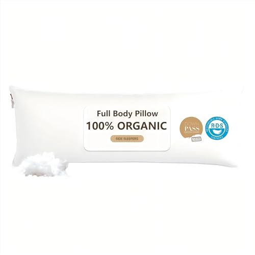 Cooling Goose Down Body Pillow for Side Sleepers - 20x54