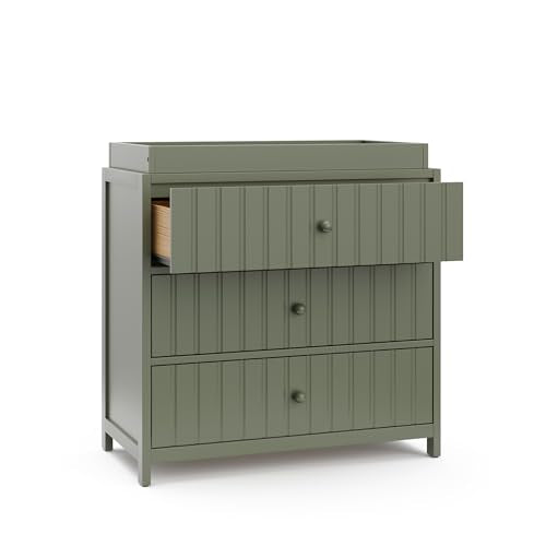 3-Drawer Nursery Dresser with Removable Changing Table Topper