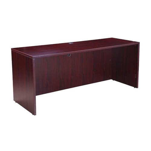 Boss Office Products 71-Inch Executive Desk with Credenza & Hutch, Mahogany Finish