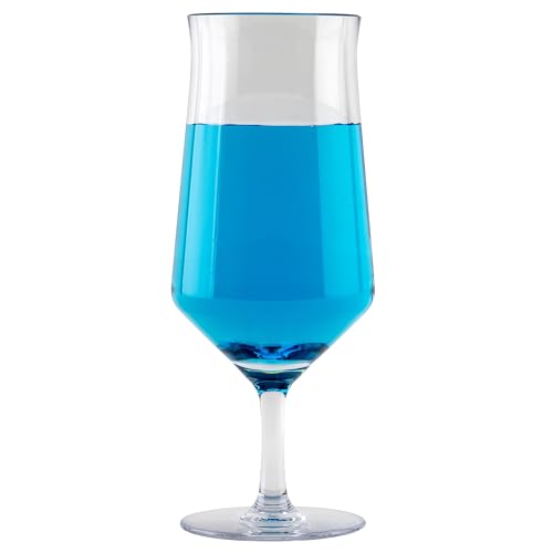GET BPA-Free 15oz Clear Plastic Hurricane Glasses Set of 4 - Shatterproof & Dishwasher Safe