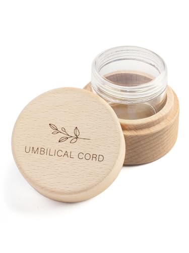 Minimalist Wooden Baby Umbilical Cord Keepsake Box with Acrylic Storage Case