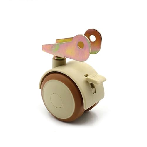 2-inch Furniture Swivel Casters with Brake, 20mm Clamp Wheels, 4-Pack