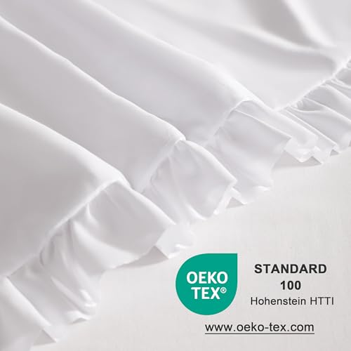 Ruffled Standard Pillow Shams, 2 Pack, 20x26 Inches, Soft Microfiber