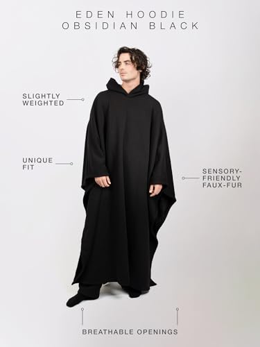 Oversized Weighted Hoodie Cloak with Ultra-Soft Faux Fur Lining