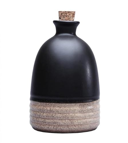 Mozacona 1pcs Retro Ceramic Japanese Sake Bottle, 500ml with Cork – Gift Ready