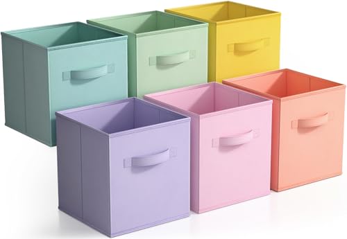 Collapsible Fabric Storage Cubes 11-Inch Organizer Bins 6-Pack