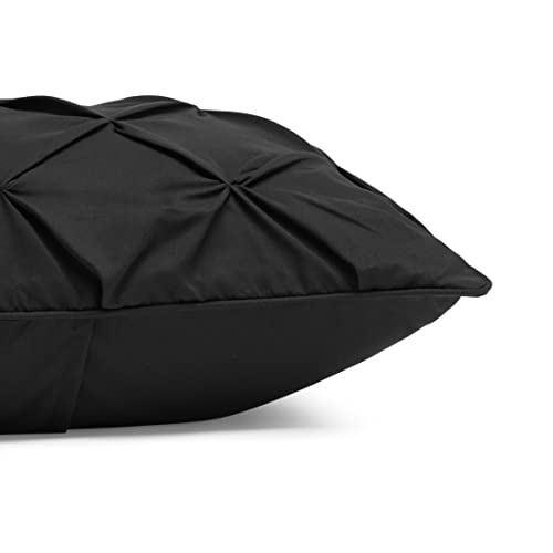 Twin XL Black Down Alternative Comforter Bedding Set - Pinch Pleat