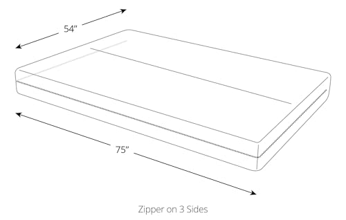 Premium 100% Cotton Twill Futon Cover with 3-Sided Zipper - Full Size