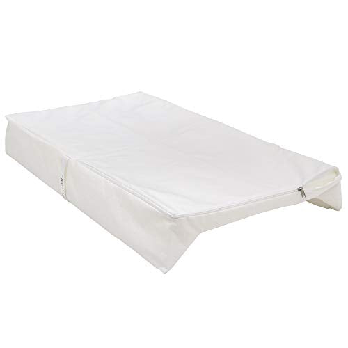 Contoured Changing Pad for Dresser with Waterproof Vinyl Cover and Safety Harness