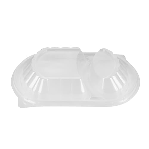 Restaurantware-Chef 101 28 Ounce Meal Prep Containers, 100 Microwavable To Go Containers With Lids - 2 Compartments, Disposable, Black Plastic Oval Food Containers, For Hot And Cold Food, Freezable