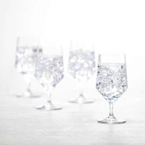 Pure Crystal Drinking Glasses, 15 oz All-Purpose Glassware Set of 4