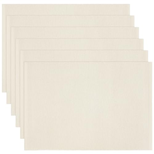 6-Piece Montessori Cotton Working Mats for Classroom and Playroom - Beige