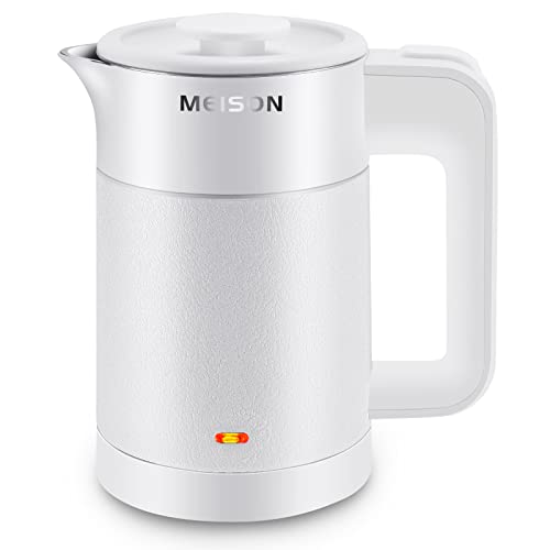 MEISON 0.6L White Electric Travel Kettle Stainless Steel Compact Hot Water Boiler
