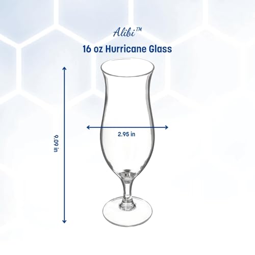Carlisle FoodService 16oz Clear Hurricane Glass - Break-Resistant Plastic, Dishwasher Safe (Variation 1)