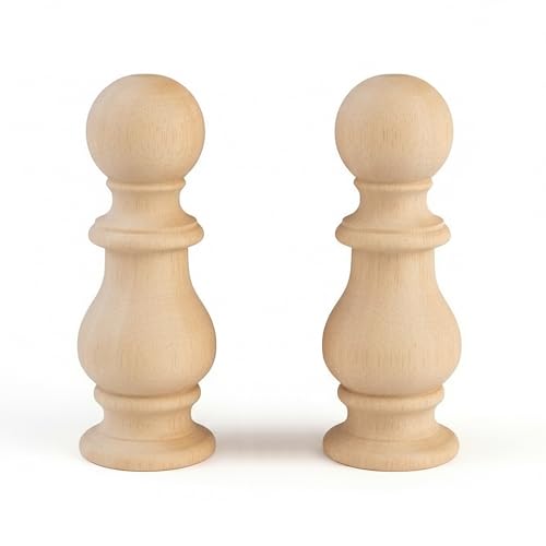 Unfinished Wooden Bed Post Finials, 6.7-inch Decorative Wood Toppers (2 Pack)