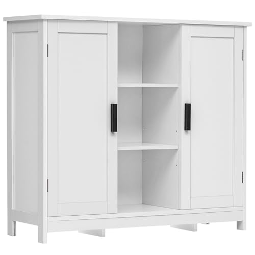 2-Door Storage Cabinet with Adjustable Shelves, White Buffet Sideboard