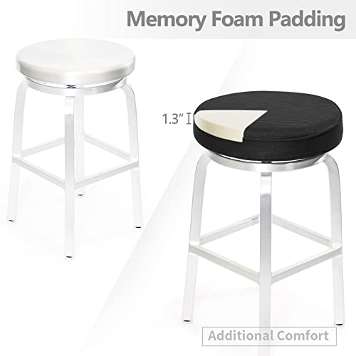 Memory Foam Bar Stool Cushions with Non-Slip Backing - 14" Black