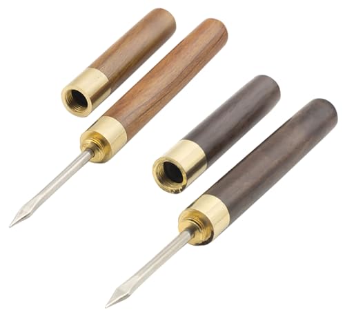 Small Ice Pick with Wooden Handle & Cover - 5.5 Inch Stainless Steel Ice Crusher for Home & Bar (2 Pack)