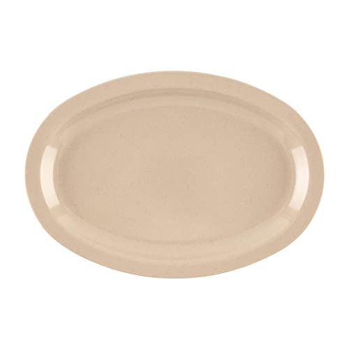 G.E.T. Melamine Oval Serving Platter 11.75x8.25 Sandstone Set of 12
