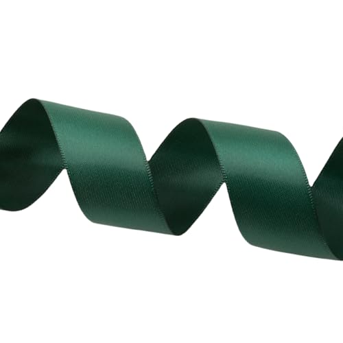 QIANF Dark Green 1 Inch Satin Ribbon 25 Yards Gift Wrap Hair Bows Wedding