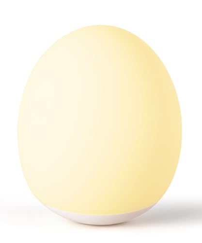 Egg Baby Night Light - Rechargeable Soft Silicone Nursery Lamp with Timer
