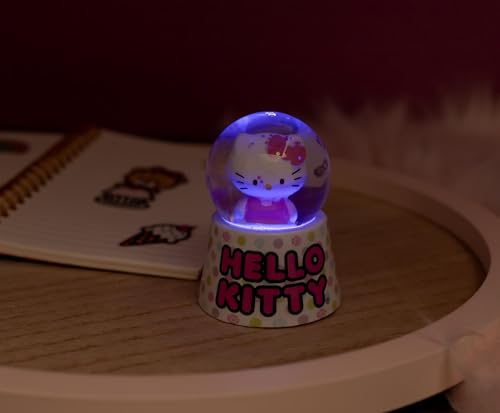 Polka Dot Mini Light-Up Snow Globe with Swirling Glitter, 3 Inches