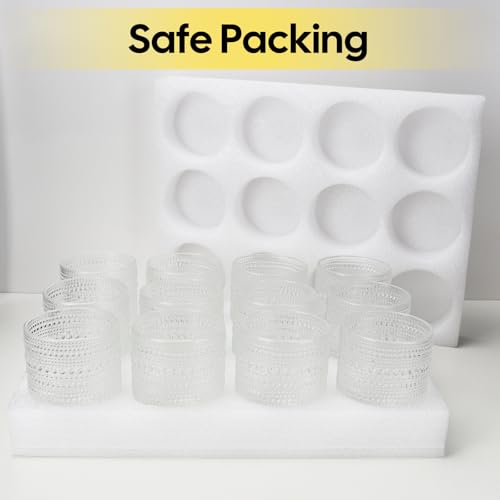 12-Piece Hobnail Drinking Glass Set, 10 oz Vintage Embossed Tumblers